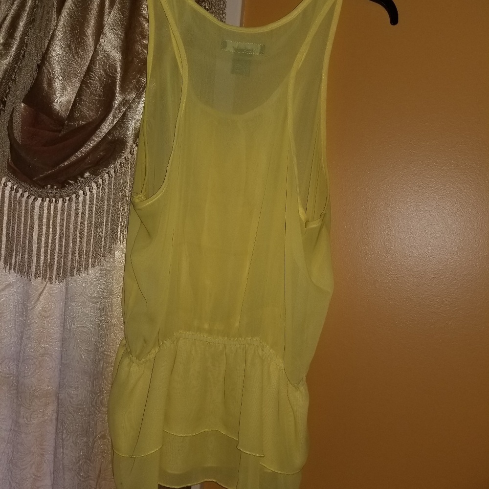 Yellow ruffle blouse